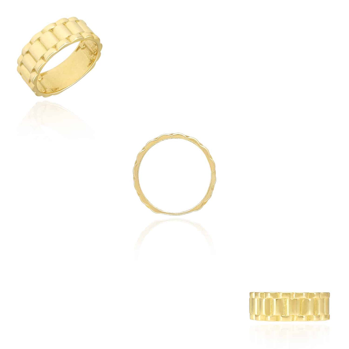 Solid 10K Real Gold 7.6mm Jubilee Band Ring