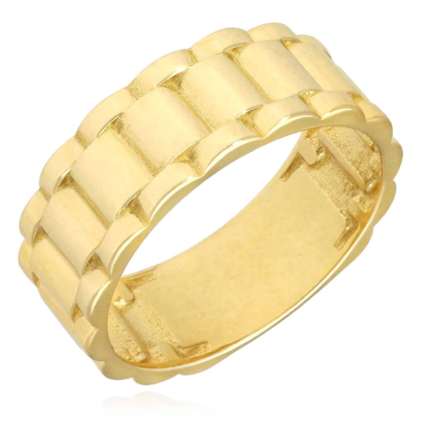 Solid 10K Real Gold 7.6mm Jubilee Band Ring