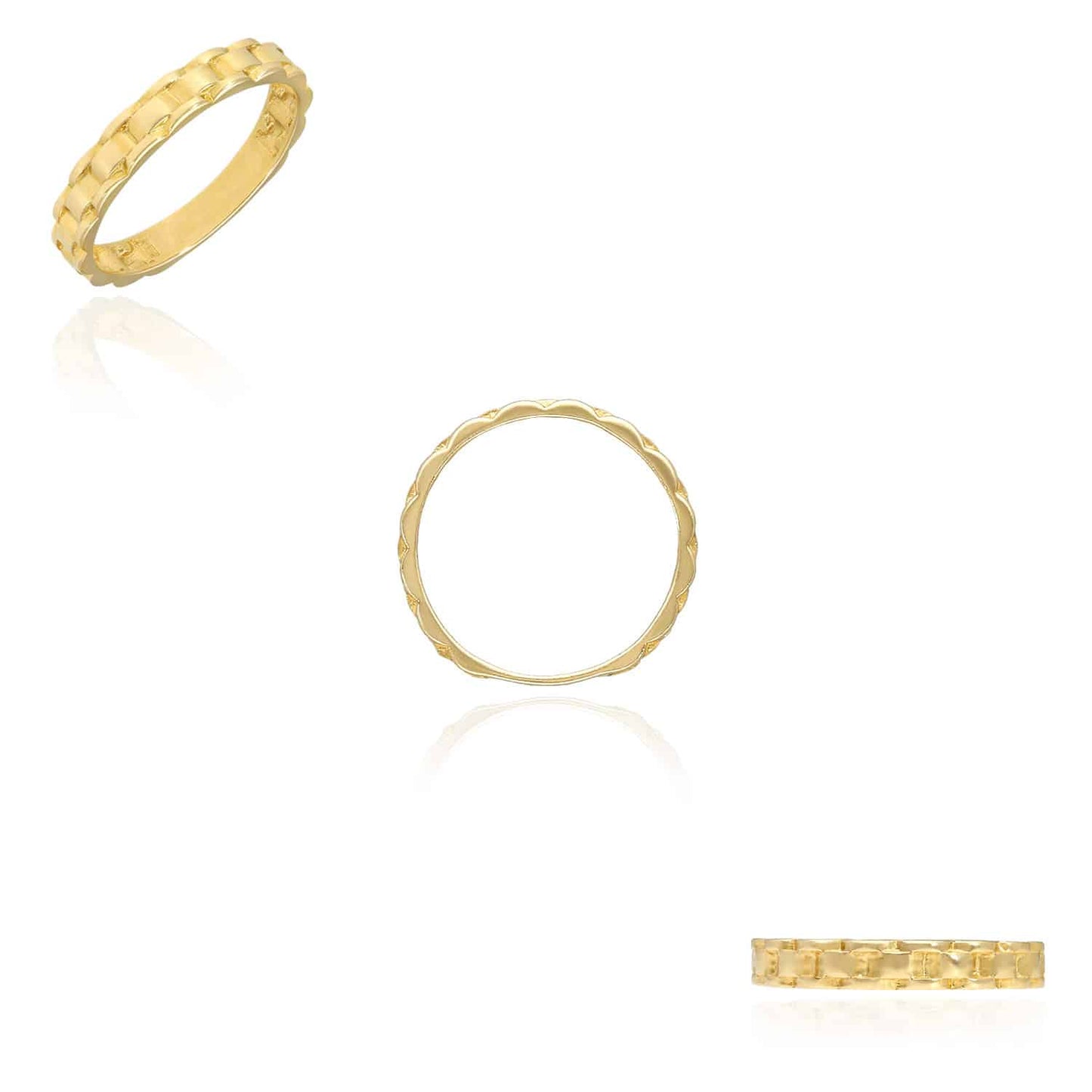 Solid 10K Real Gold 3.7mm Jubilee Band Ring