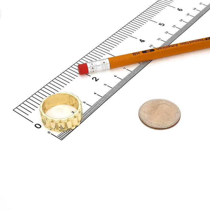 Solid 10K Gold Yellow 9.5mm Jubilee Band Ring