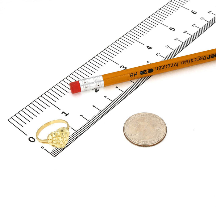 10K Gold Yellow Split Shank Heart Nugget Ring