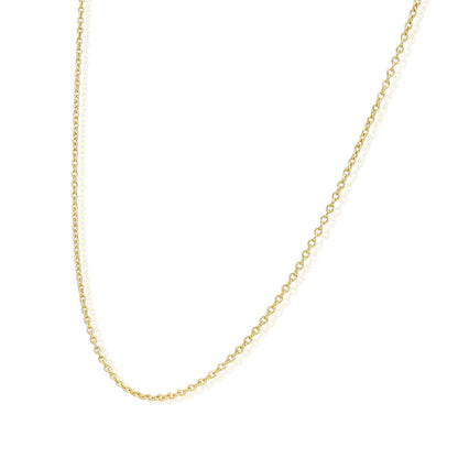 Solid 14K Gold 0.8mm Cable Chain Necklace 16"-22"