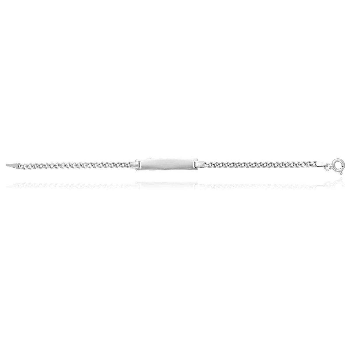 Kids 14K Gold Over Silver 2.7mm Miami Personalized ID Bar Bracelet (Solid Links) 6"