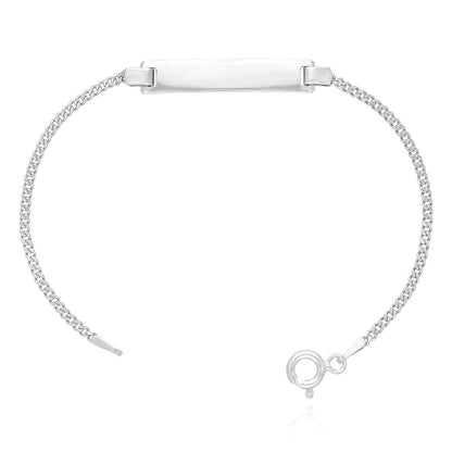 KidsSolid 14K Yellow White Gold Over Silver 1.7mm Miami ID Bar Bracelet 6"