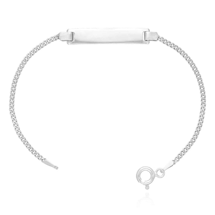 Kids 14K Yellow/White Gold Over Silver 1.7mm Miami ID Bar Bracelet (Solid Links) 6"