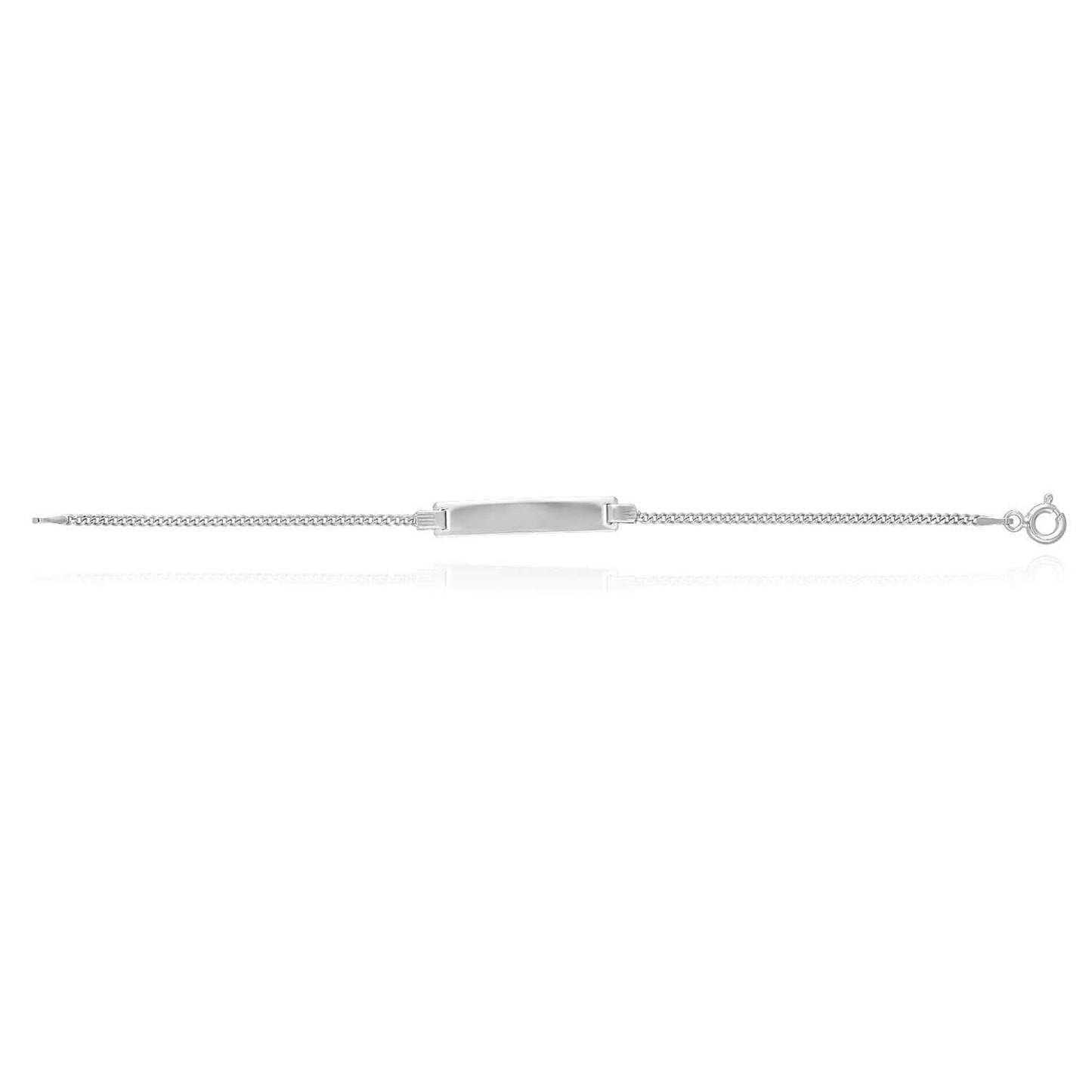 KidsSolid 14K Yellow White Gold Over Silver 1.7mm Miami ID Bar Bracelet 6"