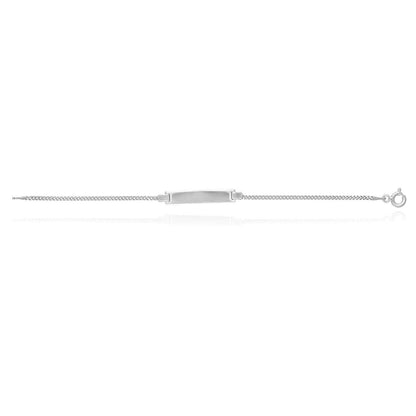KidsSolid 14K Yellow White Gold Over Silver 1.7mm Miami ID Bar Bracelet 6"