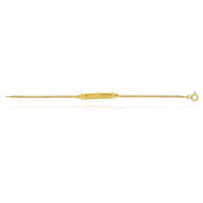 KidsSolid 14K Yellow White Gold Over Silver 1.7mm Miami ID Bar Bracelet 6"