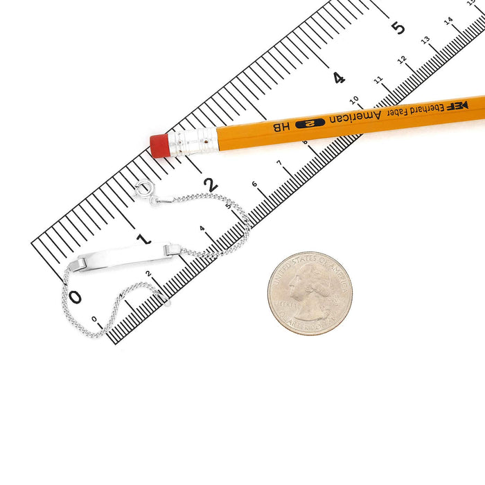 Kids 14K Yellow/White Gold Over Silver 1.7mm Miami ID Bar Bracelet (Solid Links) 6"