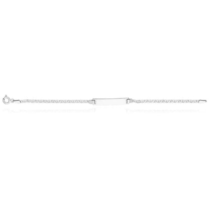 Kid's 14K Yellow White Gold Over Silver 2.5mm Anchor Mariner ID Bar Bracelet 6"