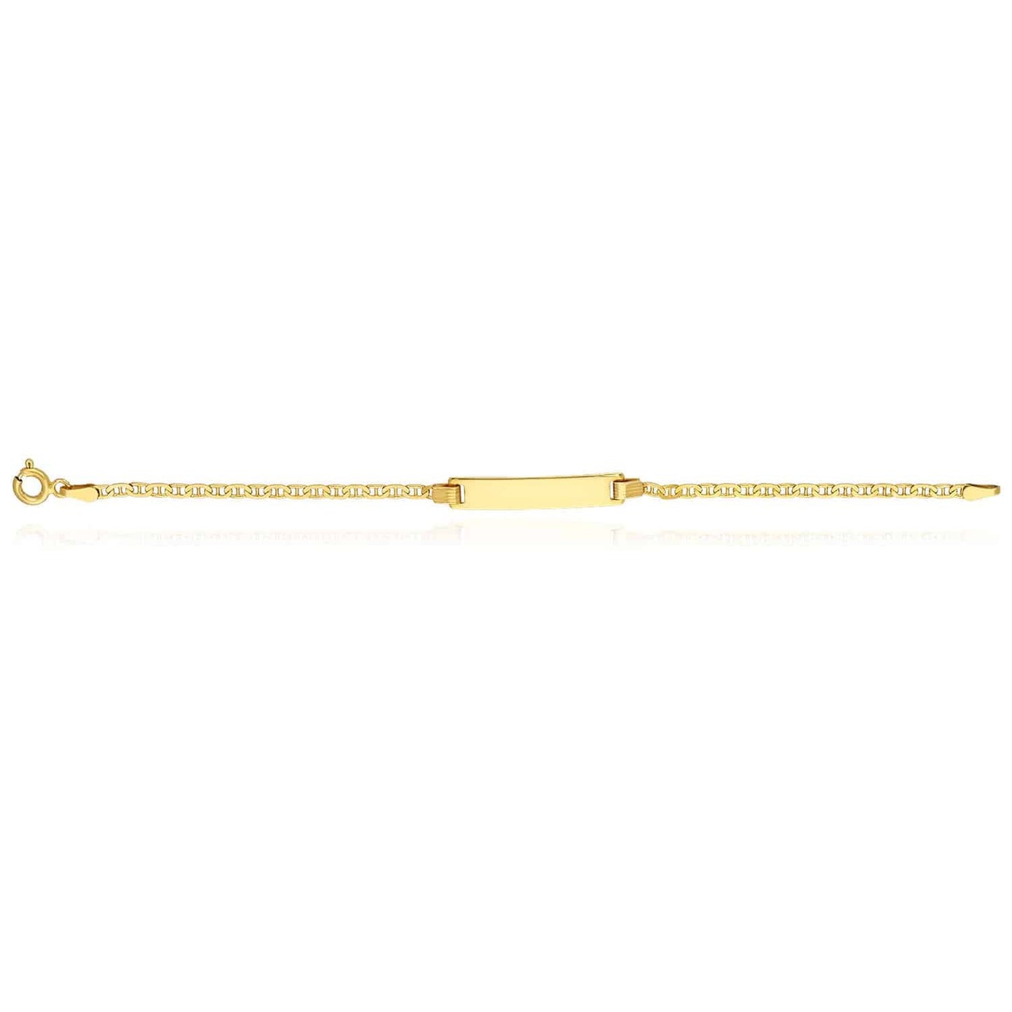 Kid's 14K Yellow White Gold Over Silver 2.5mm Anchor Mariner ID Bar Bracelet 6"