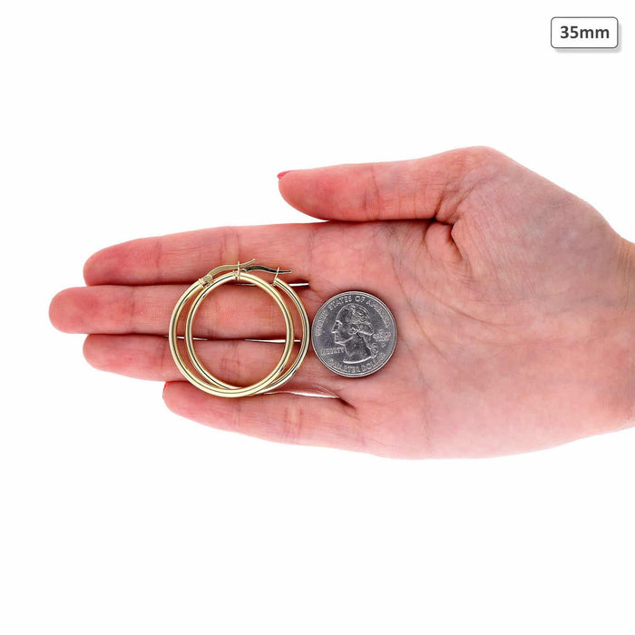 Yellow Gold Over 925 Sterling Silver Hoop Earrings 35mm-73mm