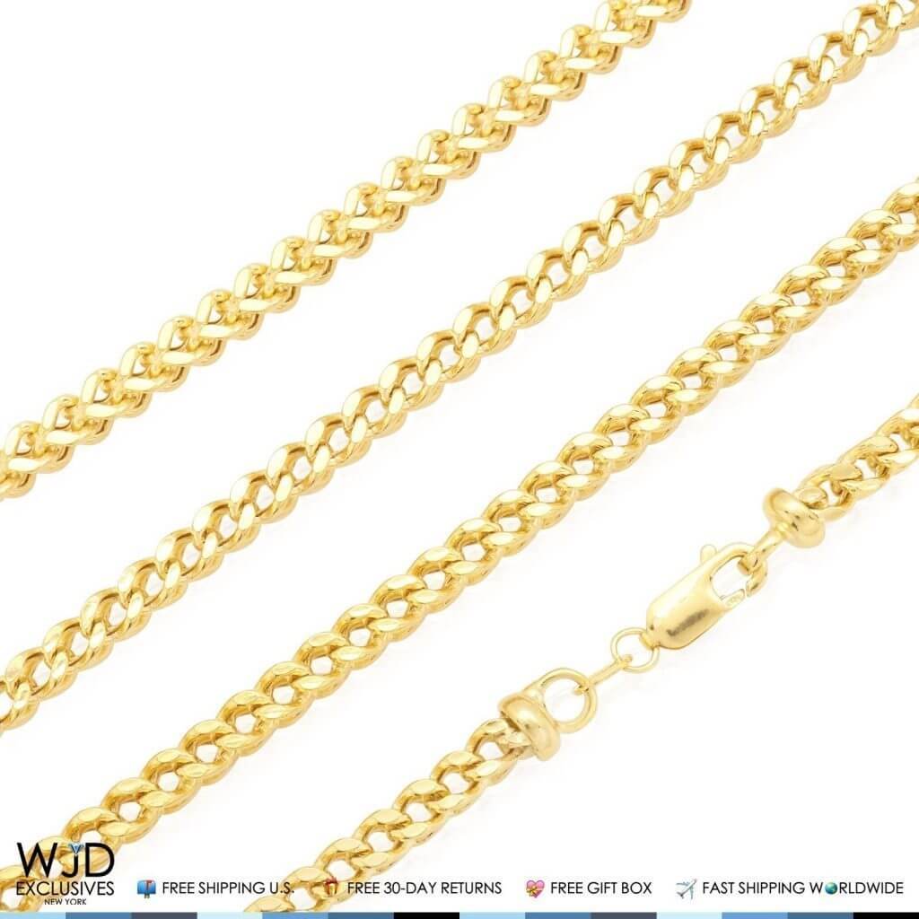 10K Yellow Gold 3.5mm Franco Chain (Hollow) 24"-34"