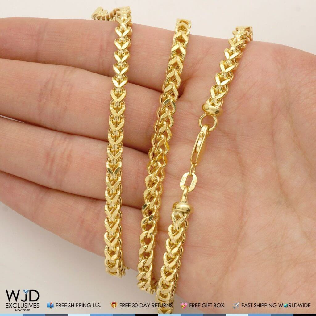 10K Yellow Gold 3.5mm Franco Chain (Hollow) 24"-34"