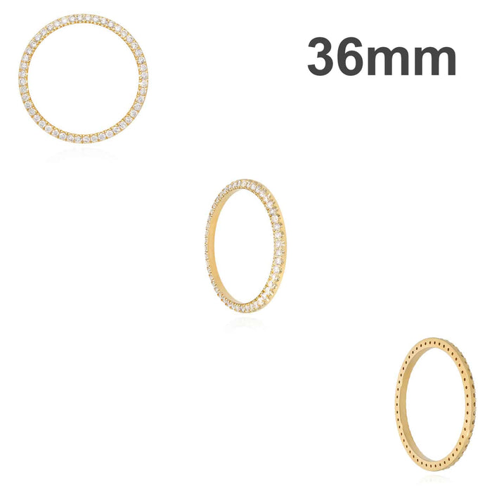 Natural Diamond 10K Yellow Gold Bezel Rolex Datejust Watch 26mm 31mm 34mm 36mm - WJD Exclusives