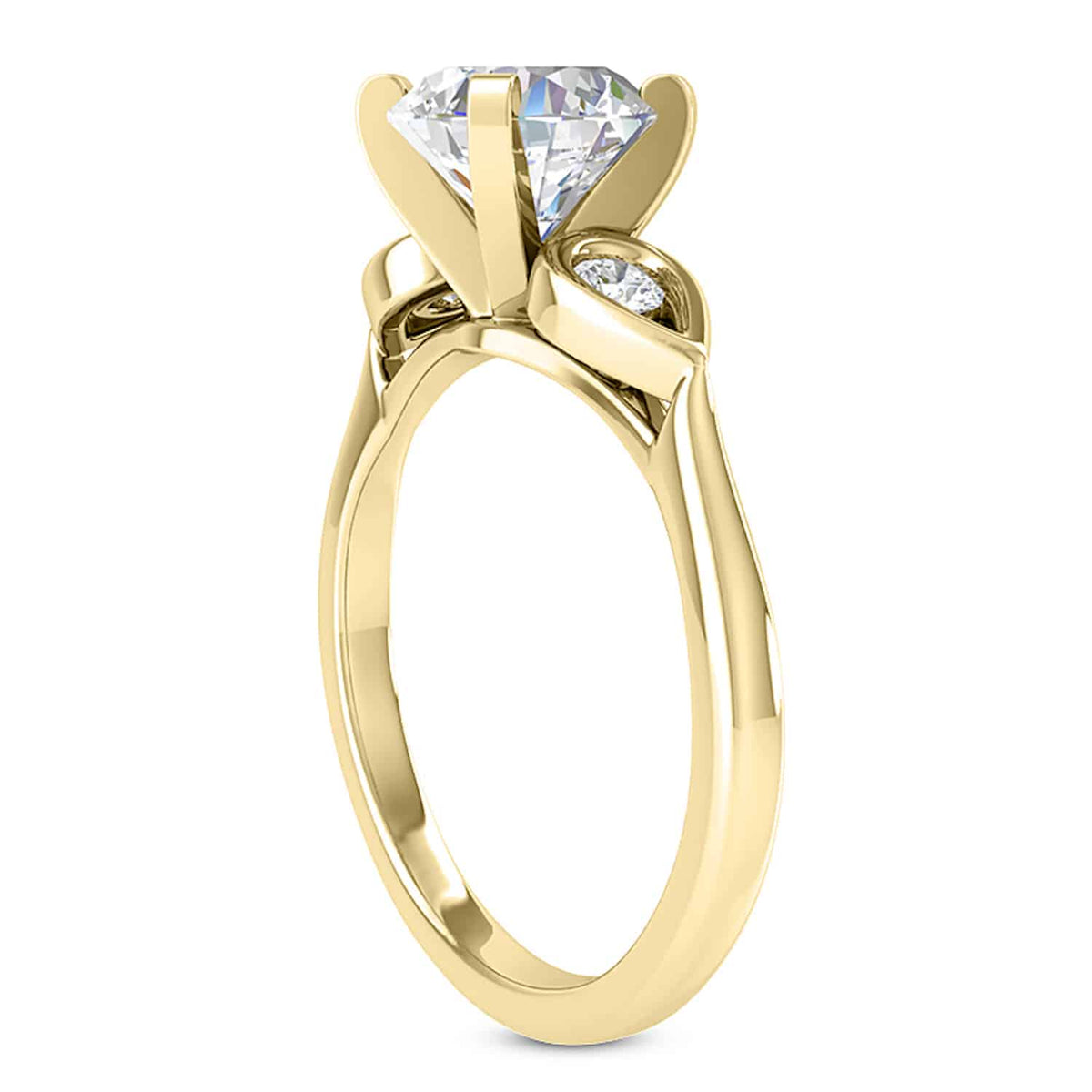 1.10CTW Natural Diamond & Moissanite 18K Gold Engagement Ring