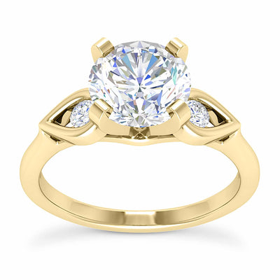 1.10CTW Natural Diamond & Moissanite 18K Gold Engagement Ring