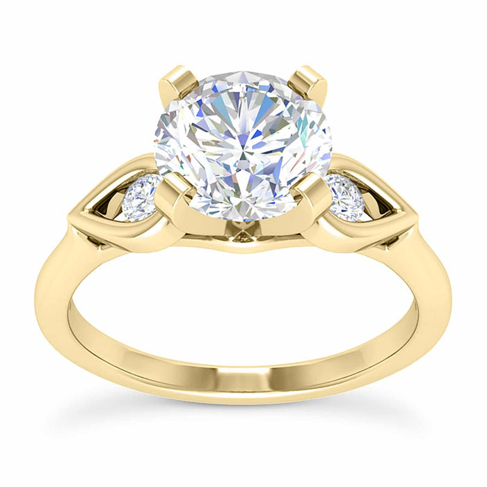 1.10CTW Natural Diamond & Moissanite 18K Gold Engagement Ring