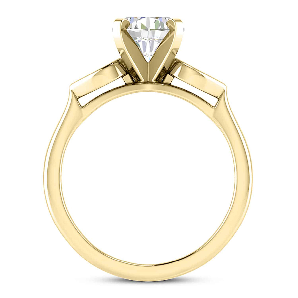 1.10CTW Natural Diamond & Moissanite 18K Gold Engagement Ring