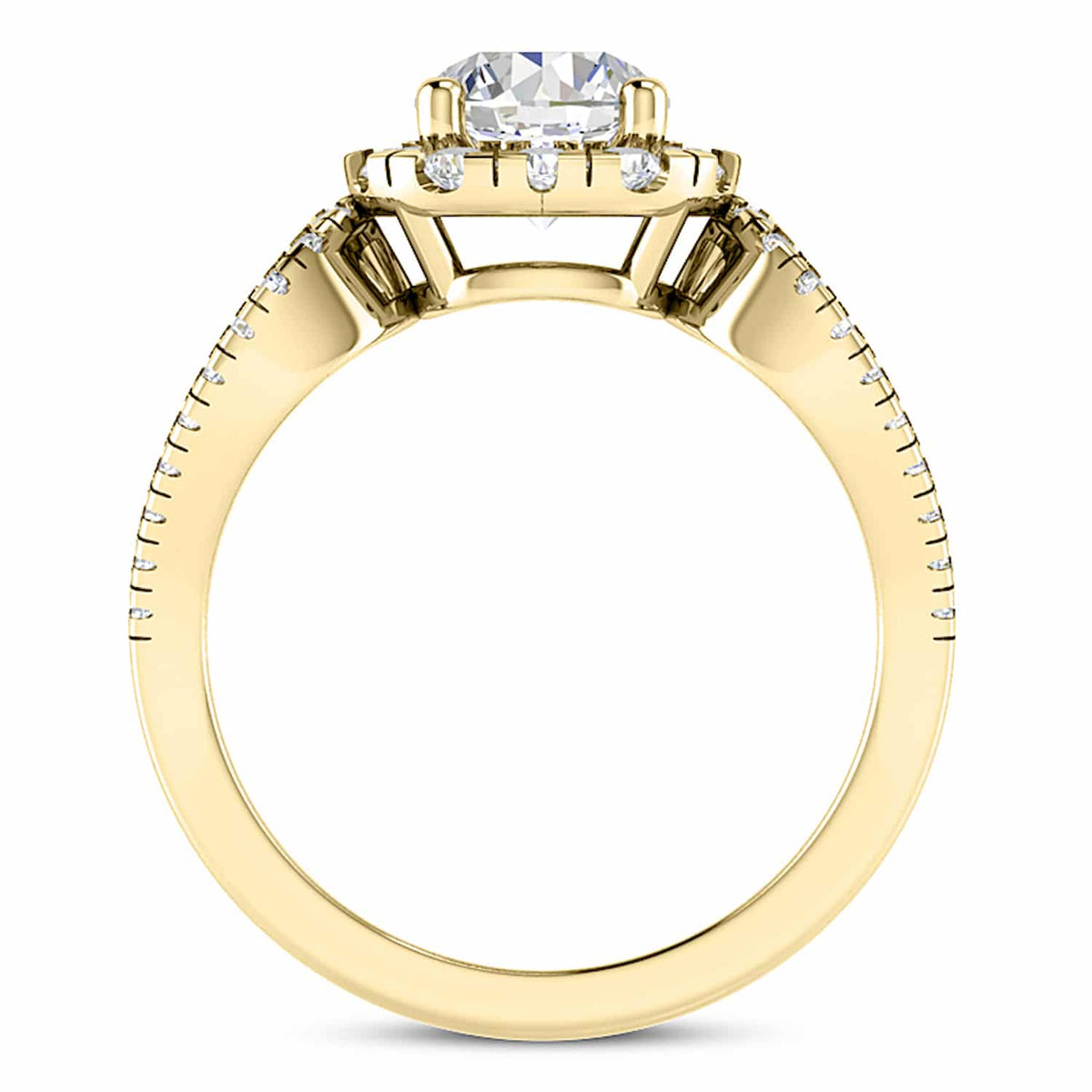2.25CTW Natural Diamond Round Moissanite Halo 18K Gold Engagement Ring