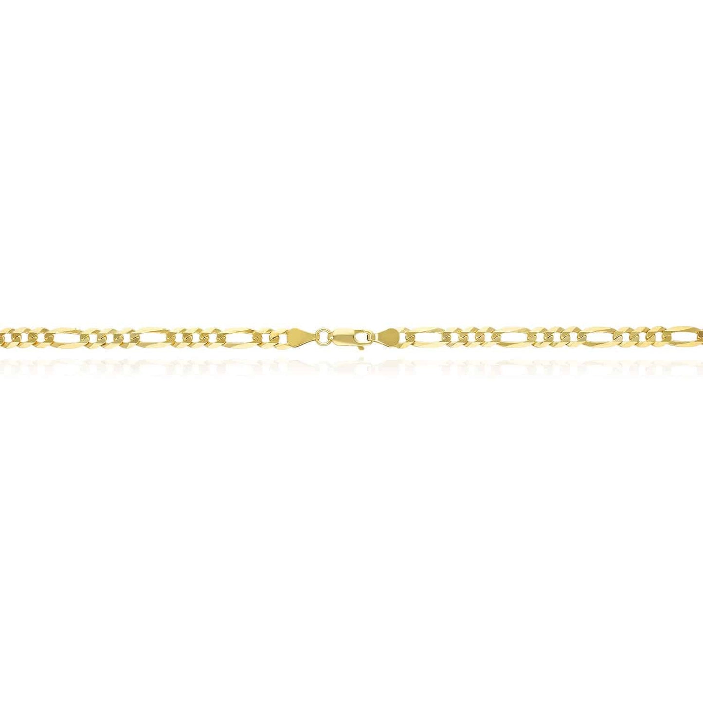Solid 18K Gold Over Silver 5mm Figaro Chain Necklace 18"-24"
