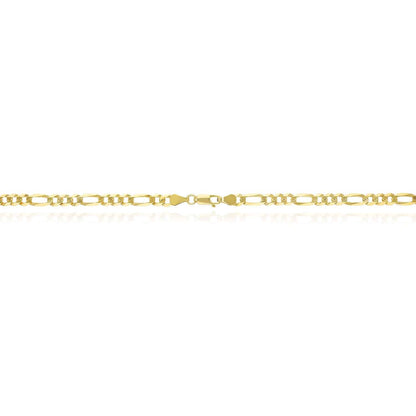 Solid 18K Gold Over Silver 5mm Figaro Chain Necklace 18"-24"