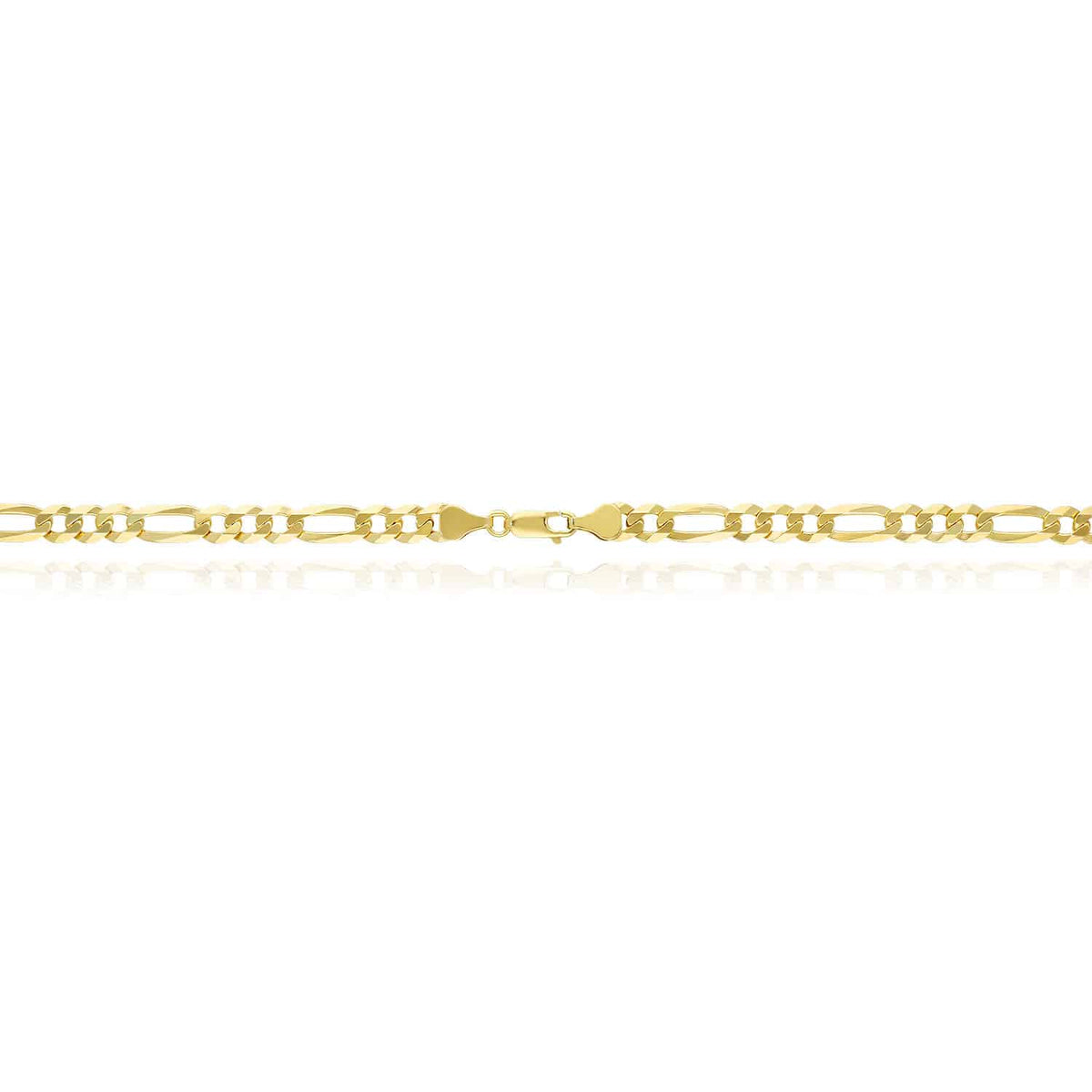 18K Gold Over Sterling Silver 6mm Figaro Chain (Solid Links) 18"-24"