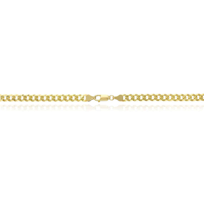 18K Gold Over Sterling Silver 6.5mm Cuban Curb Chain (Solid Links) 18"-24"