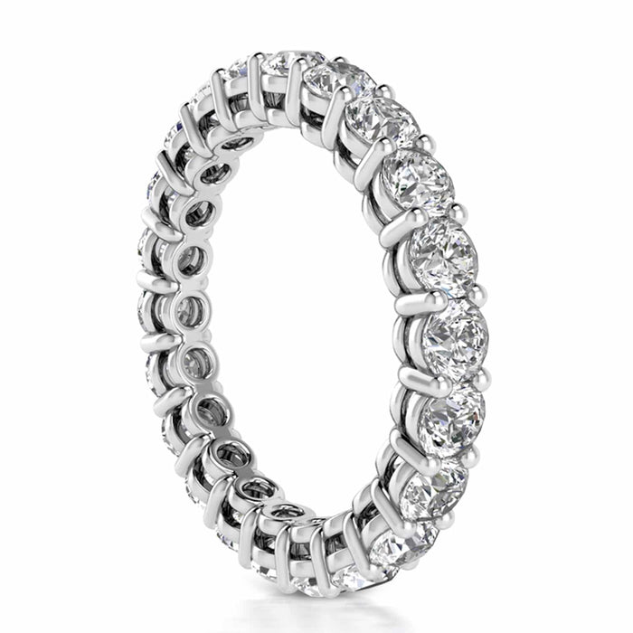 2CTW Lab-Grown Diamond Round 2.7mm Eternity 18K Gold White Stackable Band