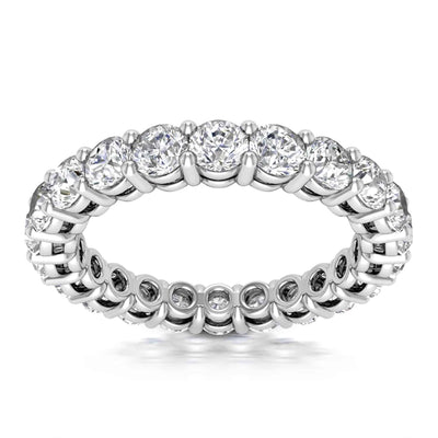2CTW Lab-Grown Diamond Round 2.7mm Eternity 18K Gold White Stackable Band