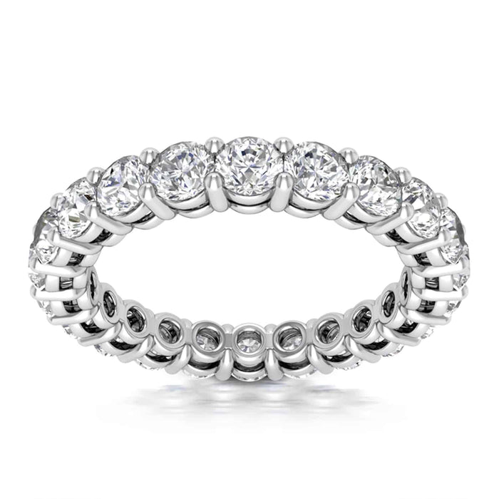 2CTW Lab-Grown Diamond Round 2.7mm Eternity 18K Gold White Stackable Band