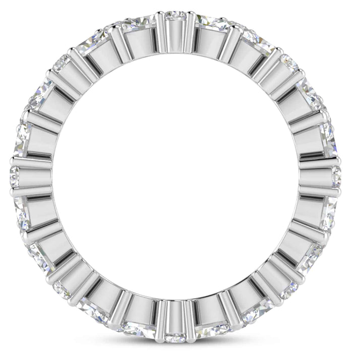 3.10CTW Lab-Grown Diamond Marquise Round 18K Gold White Wedding Eternity Ring