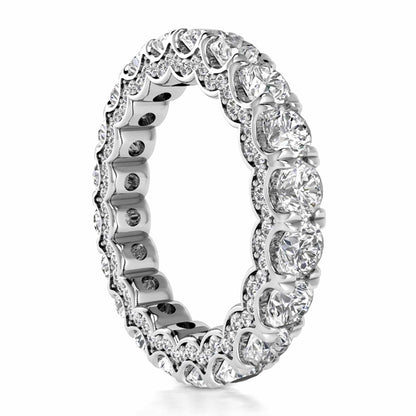 3.95CTW Lab-Grown Diamonds 18K Real Gold White 4mm Eternity Stackable Ring Band