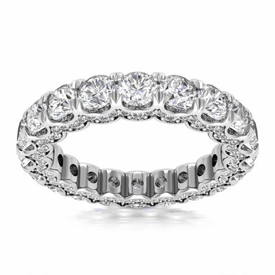3.95CTW Lab-Grown Diamonds 18K Gold White 4mm Eternity Stackable Ring Band
