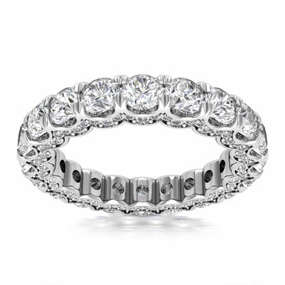 3.95CTW Lab-Grown Diamonds 18K Real Gold White 4mm Eternity Stackable Ring Band