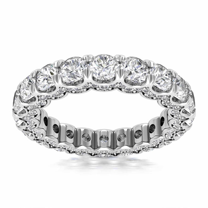 3.95CTW Lab-Grown Diamonds 18K Gold White 4mm Eternity Stackable Ring Band