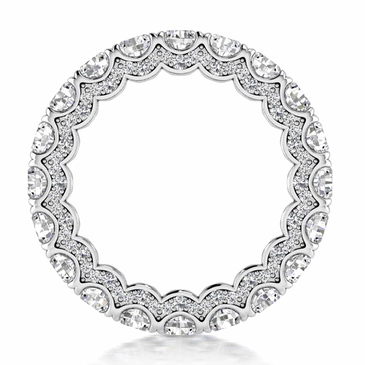 3.95CTW Lab-Grown Diamonds 18K Real Gold White 4mm Eternity Stackable Ring Band