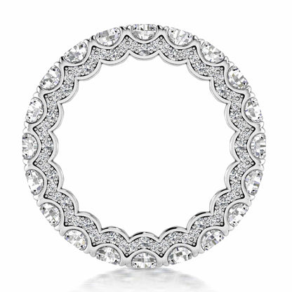 3.95CTW Lab-Grown Diamonds 18K Real Gold White 4mm Eternity Stackable Ring Band