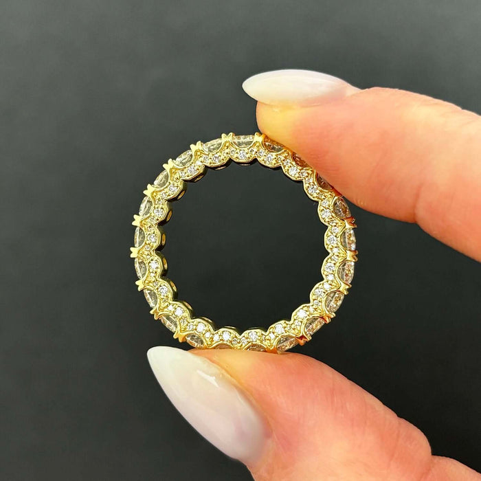 3.95CTW Lab-Grown Diamonds 18K Gold Yellow 4mm Eternity Stackable Ring Band