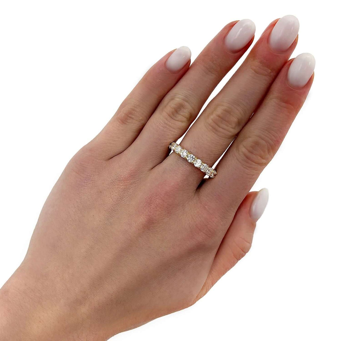 3.95CTW Lab-Grown Diamonds 18K Gold Yellow 4mm Eternity Stackable Ring Band