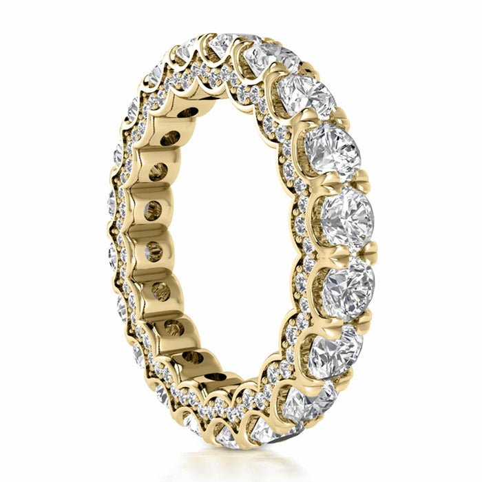 3.95CTW Lab-Grown Diamonds 18K Gold Yellow 4mm Eternity Stackable Ring Band