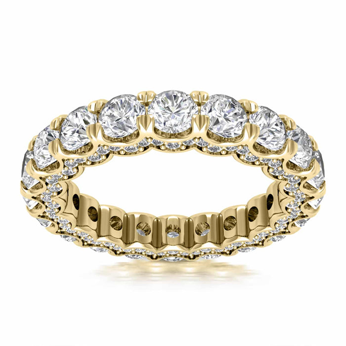 3.95CTW Lab-Grown Diamonds 18K Gold Yellow 4mm Eternity Stackable Ring Band