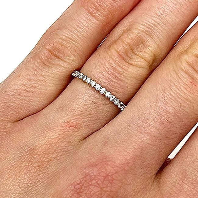 0.60CTW Natural Diamond 1.8mm 18K Gold Yellow Eternity Ring Band
