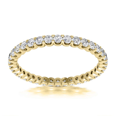 0.60CTW Natural Diamond 1.8mm 18K Gold Yellow Eternity Ring Band
