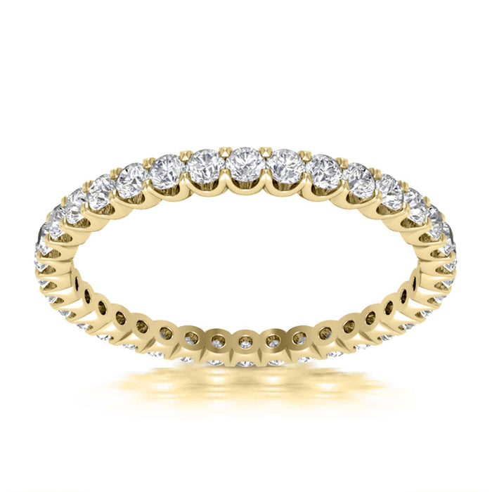 0.60CTW Natural Diamond 1.8mm 18K Gold Yellow Eternity Ring Band
