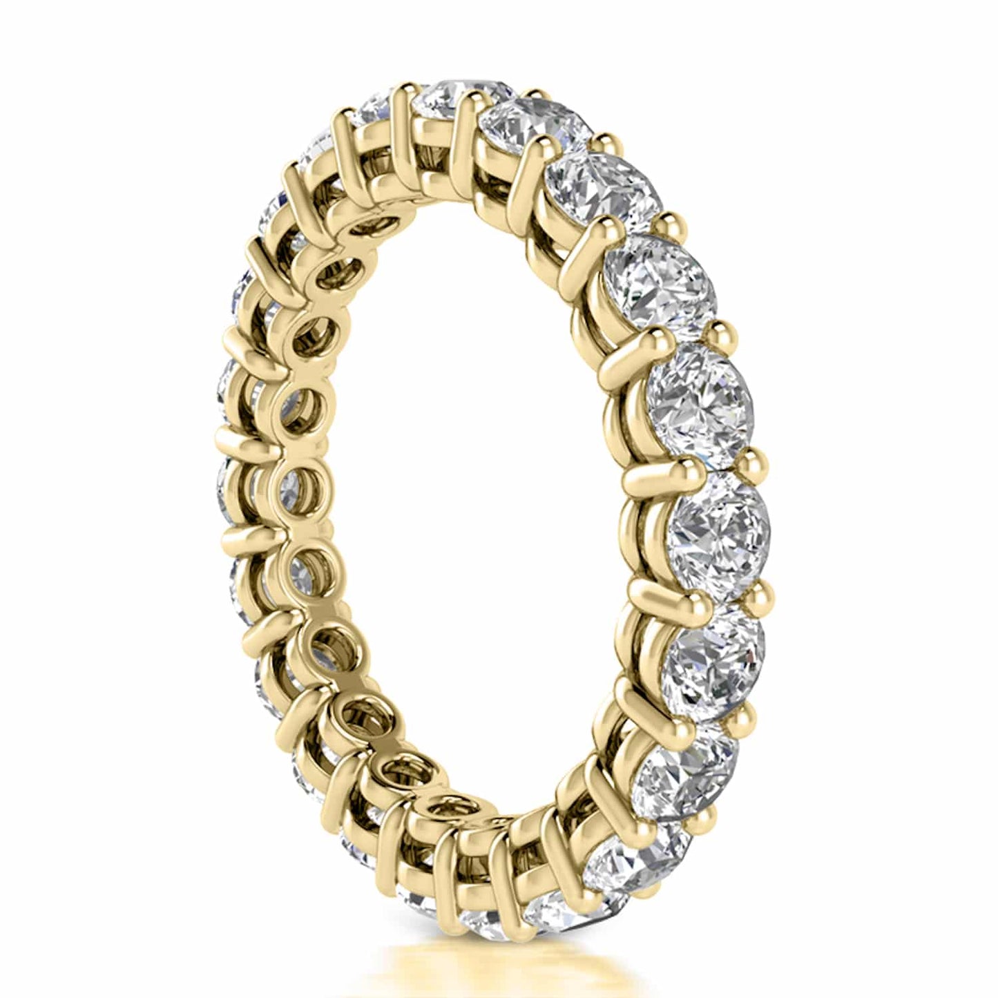 2CTW Lab-Grown Diamond Round 2.7mm Eternity Band 18K Gold Stackable Ring