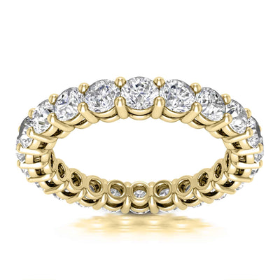 2CTW Lab-Grown Diamond Round 2.7mm Eternity Band 18K Gold Stackable Ring