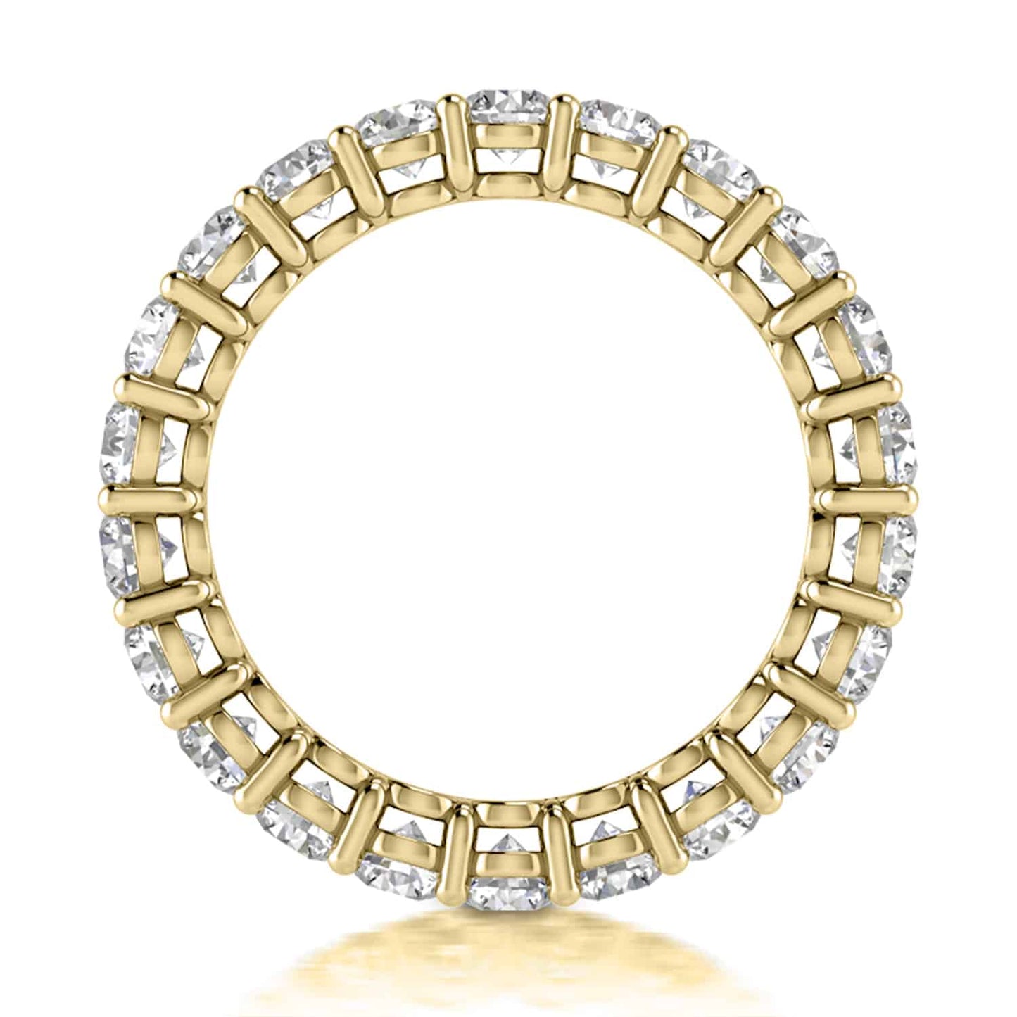 2CTW Lab-Grown Diamond Round 2.7mm Eternity Band 18K Gold Stackable Ring