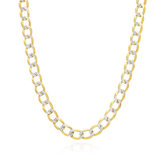 Solid 18K Gold Over Silver 8mm Diamond-Cut Pave Cuban Chain Necklace 20"-26"
