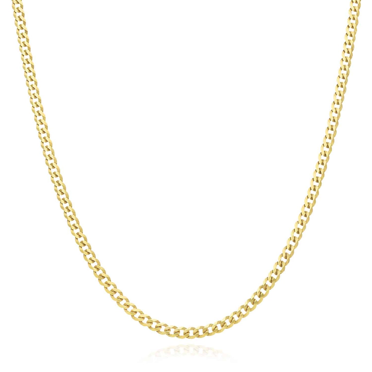 KidsSolid 18K Gold Over Silver 3.6mm Cuban Chain 16"-20"